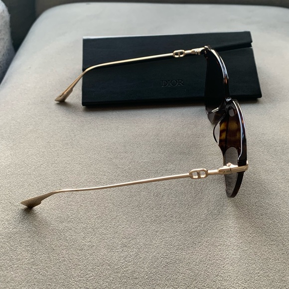 NWT DIOR Link3F Sunglasses Square Tortoise Gold - Picture 12 of 16